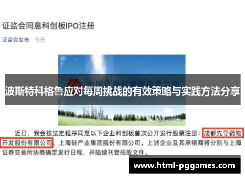 波斯特科格鲁应对每周挑战的有效策略与实践方法分享 波斯特科格鲁应对每周挑战的有效策略与实践方法分享