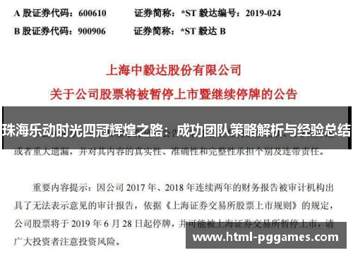 珠海乐动时光四冠辉煌之路:成功团队策略解析与经验总结 珠海乐动时光四冠辉煌之路:成功团队策略解析与经验总结